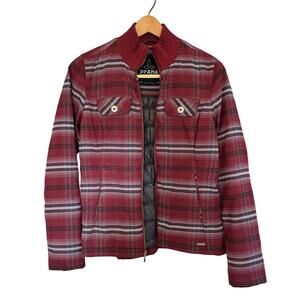 Prana Showdown Striped Plaid puffer jacket